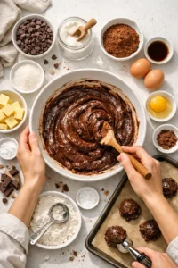 Easy Chocolate Brownie Cookies Recipe ingredients