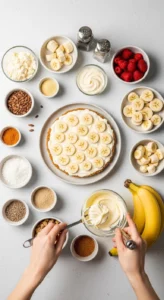 No Bake Banana Split Cheesecake ingedients