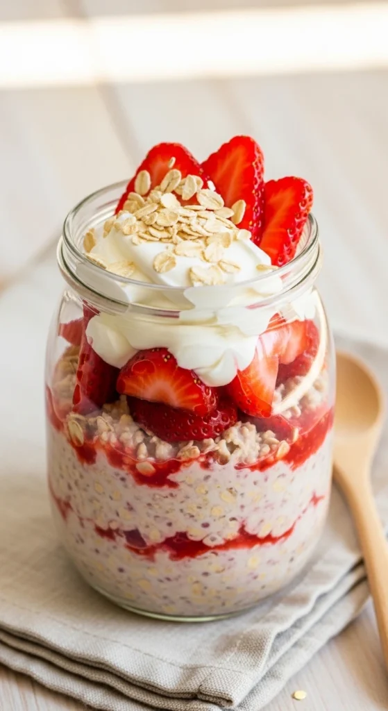 Strawberries and Cream Overnight Oats Recipe – A Creamy Bliss