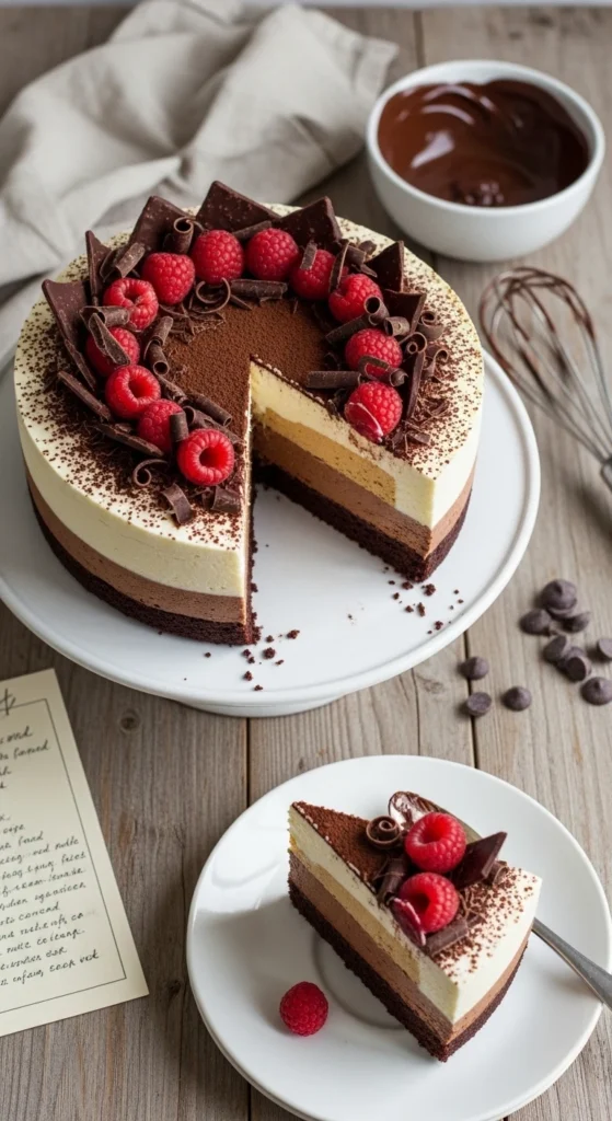 Triple Chocolate Mousse Cake Recipe