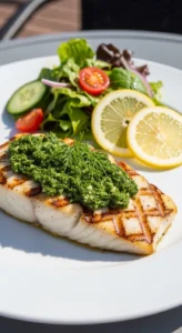 Grilled Fish with Herb Sauce