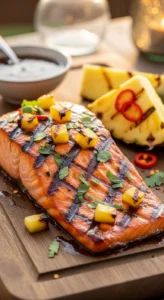 BBQ Pineapple Glazed Salmon