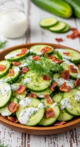 Creamy Ranch Bacon Cucumber Salad