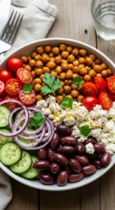 Fresh Mediterranean Chickpea Salad Bowl
