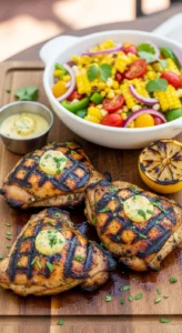 Garlic Butter Grilled Chicken with Corn Salad