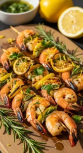 Grilled Lemon Herb Shrimp Skewers