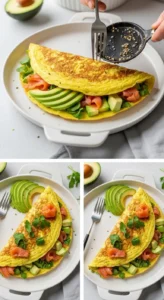 Keto Avocado Salmon Omelet Recipe