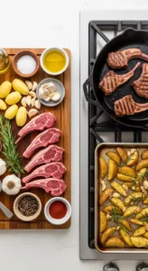 Lamb Chops Rosemary Potatoes Recipe cooking