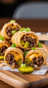 Loaded Cheeseburger Egg Rolls final