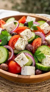 Mediterranean Cucumber Tomato Feta Salad