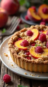 Peach Raspberry Crumble Pie final