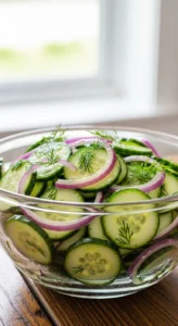 Tangy Vinegar Cucumber Onion Salad