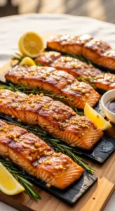 1. Honey-Garlic Glazed Salmon Planks