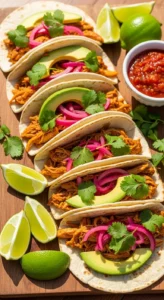 Honey-Lime Shredded Chicken Tacos