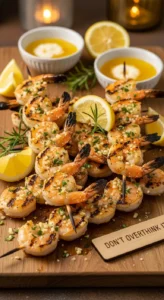 Don’t Overthink It Garlic Butter Shrimp Skewers