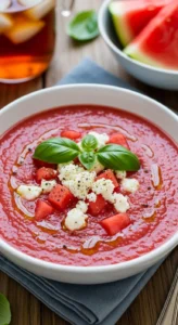 Watermelon Gazpacho with Feta & Basil