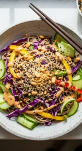 Cold Soba Noodle Salad with Peanut Sauce