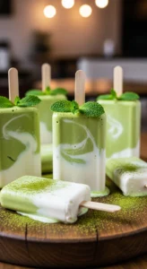 Matcha Green Tea Latte Pops