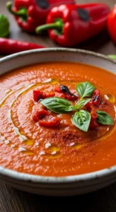 Spicy Roasted Red Pepper Gazpacho