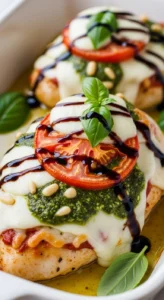 Pesto Caprese Chicken Bake