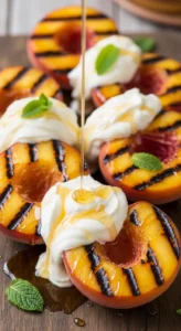 Grilled Peaches with Mascarpone & Honey