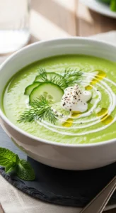 Chilled Cucumber Avocado Soup
