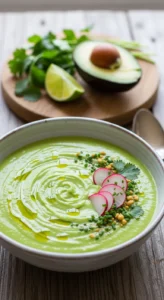 Cold Avocado Soup (Green Goodness in a Bowl)