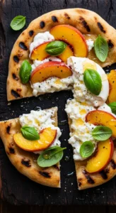 Grilled Peach & Burrata Flatbread
