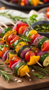 Grilled Veggie Skewers with Garlic Herb Marinade