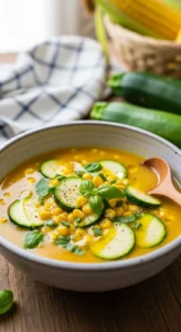 Light Corn & Zucchini Summer Soup