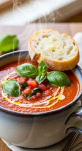 Quick Tomato Basil Soup (No Canned Stuff Needed)