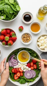 Strawberry Spinach Salad cooking