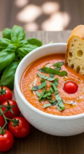 Tomato Basil Summer Soup (Quick & Light)