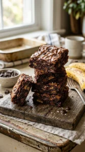 Banana Chocolate Chip Brownies Recipe looks