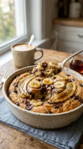 Banana Chocolate Chip Pancake Bake looks