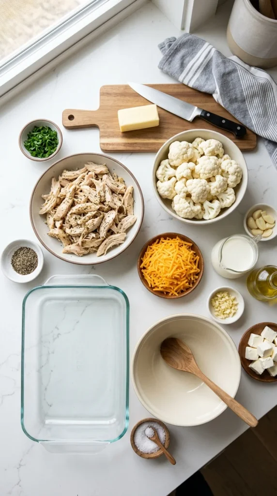 Cheesy Cauliflower Chicken Casserole Recipe