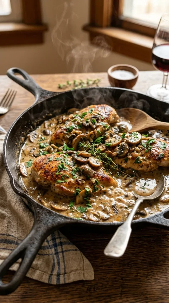 Creamy Mushroom Chicken Skillet Recipe