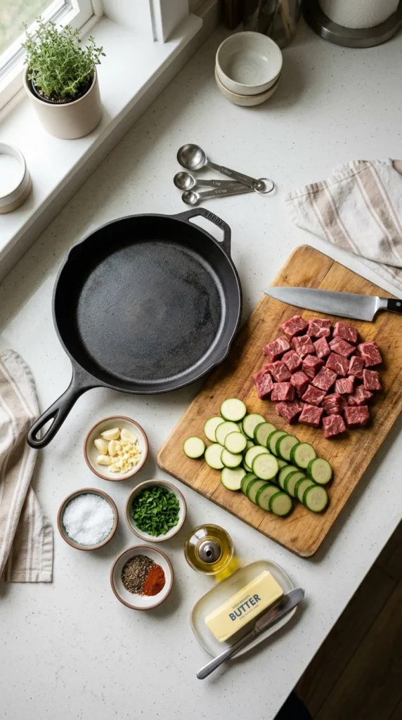Garlic Butter Steak & Zucchini Delight (Low Carb) 1