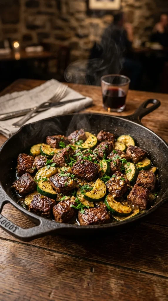 Garlic Butter Steak & Zucchini Delight (Low Carb) 1