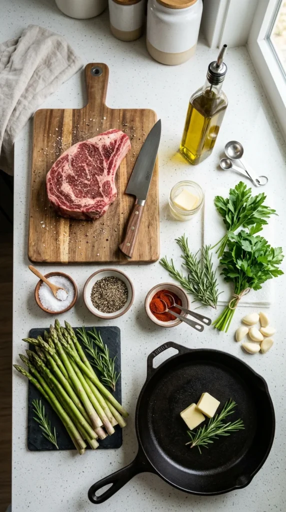 Garlic Butter Steak with Asparagus 1