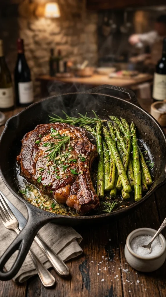 Garlic Butter Steak with Asparagus 1
