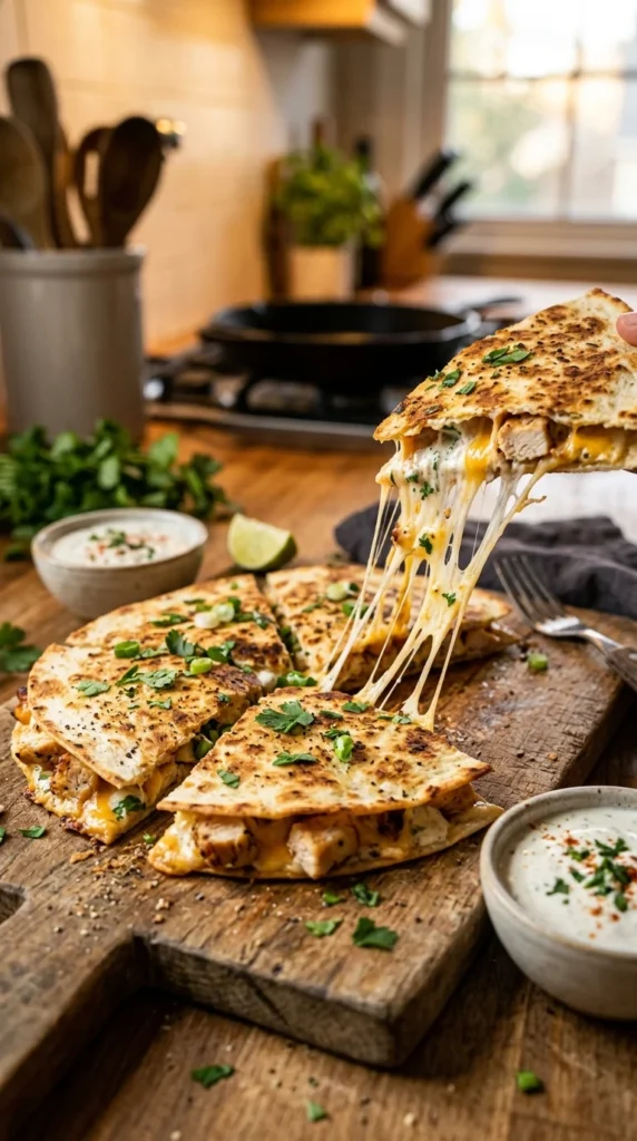 High-Protein Chicken Ranch Quesadilla (Low-Carb)