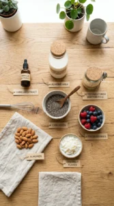 Keto Chia Pudding with Almond Milk ingredients