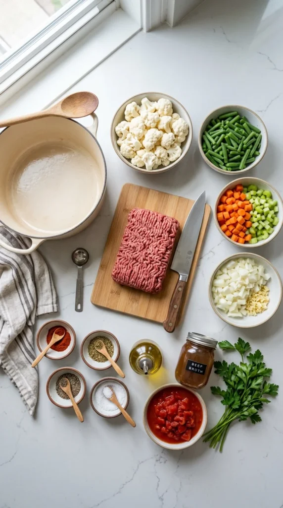 Keto Hamburger Soup Recipe cooking