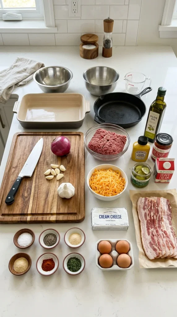 Low-Carb Bacon Cheeseburger Casserole Recipe 1