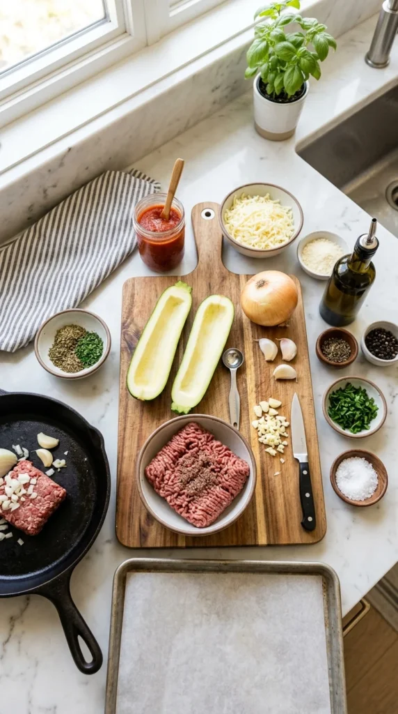 Low Carb Beef Zucchini Boats Recipe