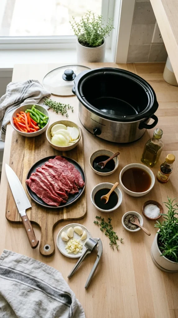 Low Carb Crock Pot Pepper Steak
