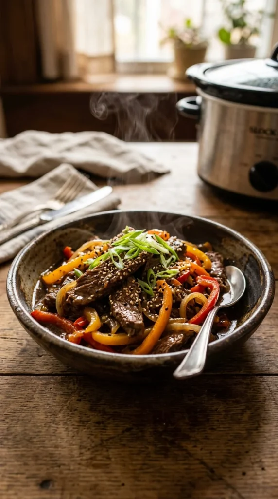 Low Carb Crock Pot Pepper Steak
