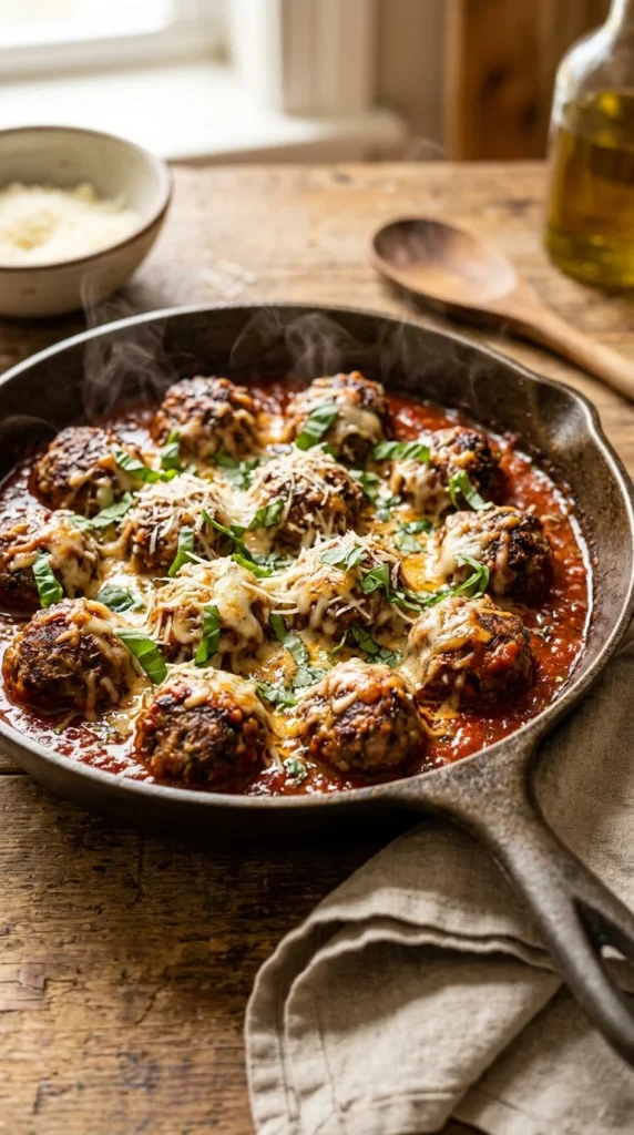 Low Carb Italian Beef Meatballs in Marinara