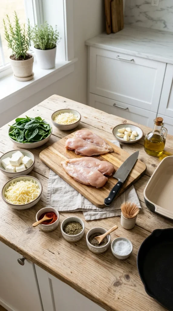 Low Carb Stuffed Chicken Breast (Spinach & Cheese)